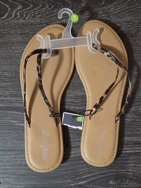 west loop tan sandals with tortoiseshell straps